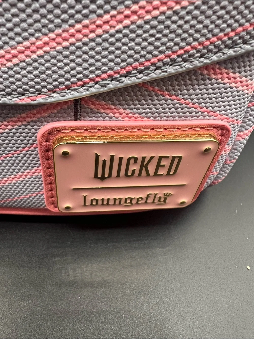 Loungefly Pink & Gray Wicked Plaid Mini Backpack